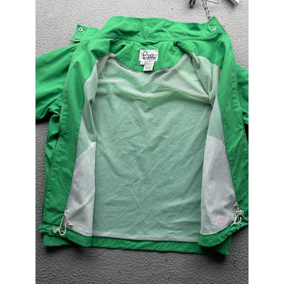 Lilly Pulitzer Lightweight Windbreaker Mesh Lined Jacket Womens Small Green Pink - Picture 11 of 14